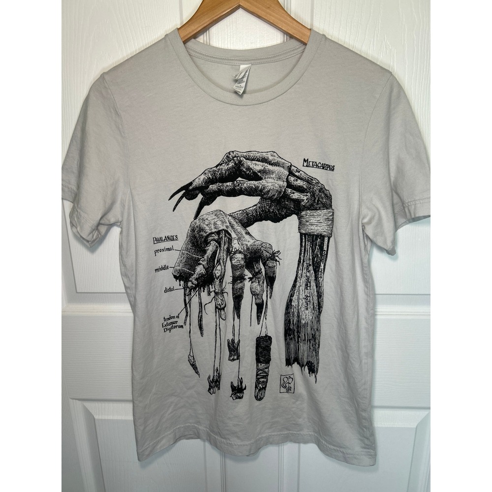Blial Cabal Graphic Tee Hand Metacarpus M Gray Gothic Dark Art Shirt